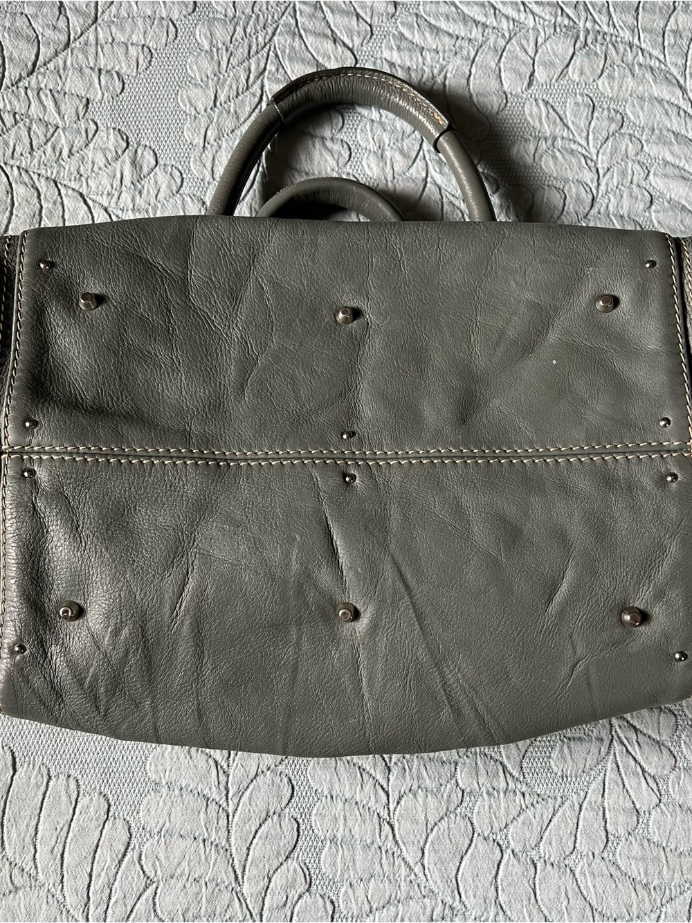 CHLOE Paddington Medium Handbag Sage Grey Leather Designer Bag Y2K No Key - Picture 4 of 13